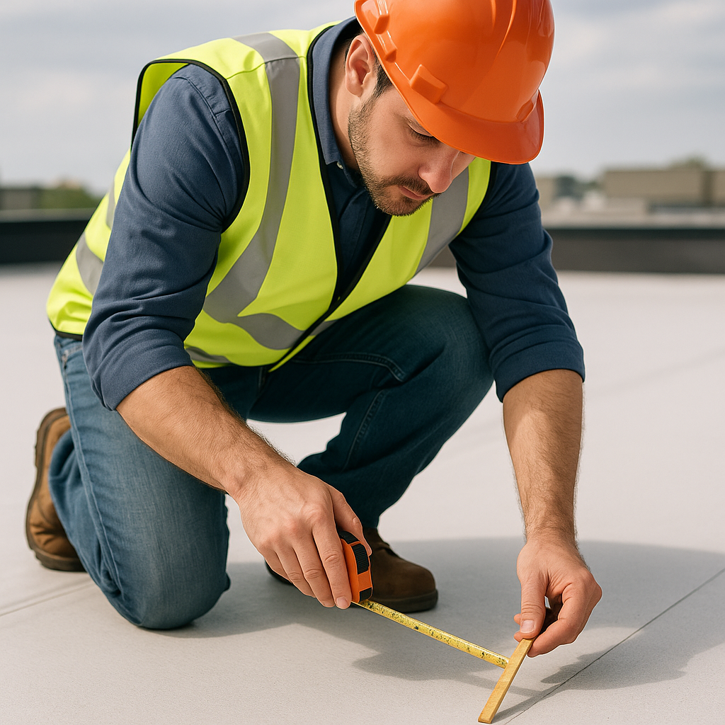 Building Envelope Consultant taking a measurement
