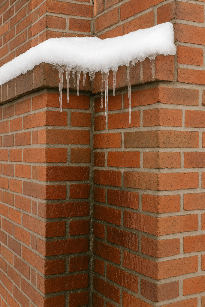 Freeze thaw on a brick facade