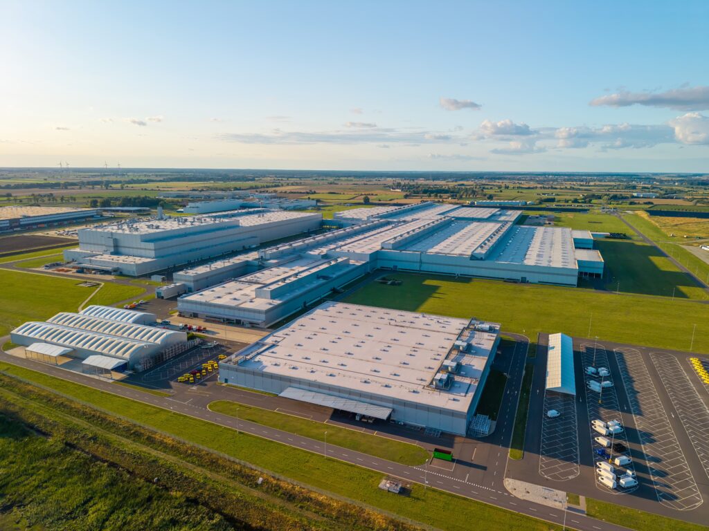 Aerial view of manufacturing facility