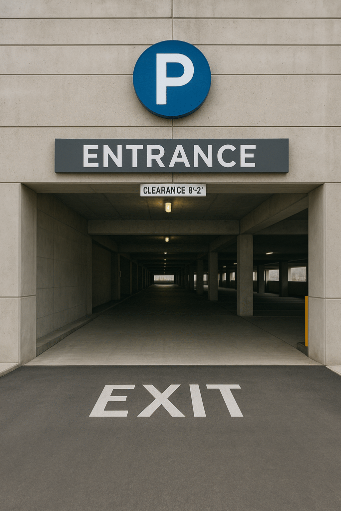 Outside parking garage