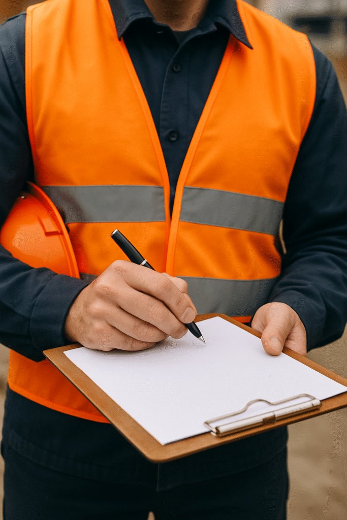 Construction Consultant with Clipboard